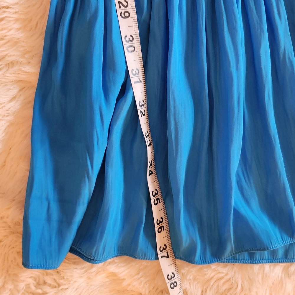 Ramy Brooke Blue Jacqueline Smocked Mini Dress Size Medium - Picture 11 of 11